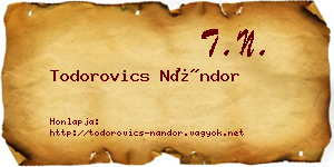 Todorovics Nándor névjegykártya