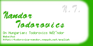 nandor todorovics business card